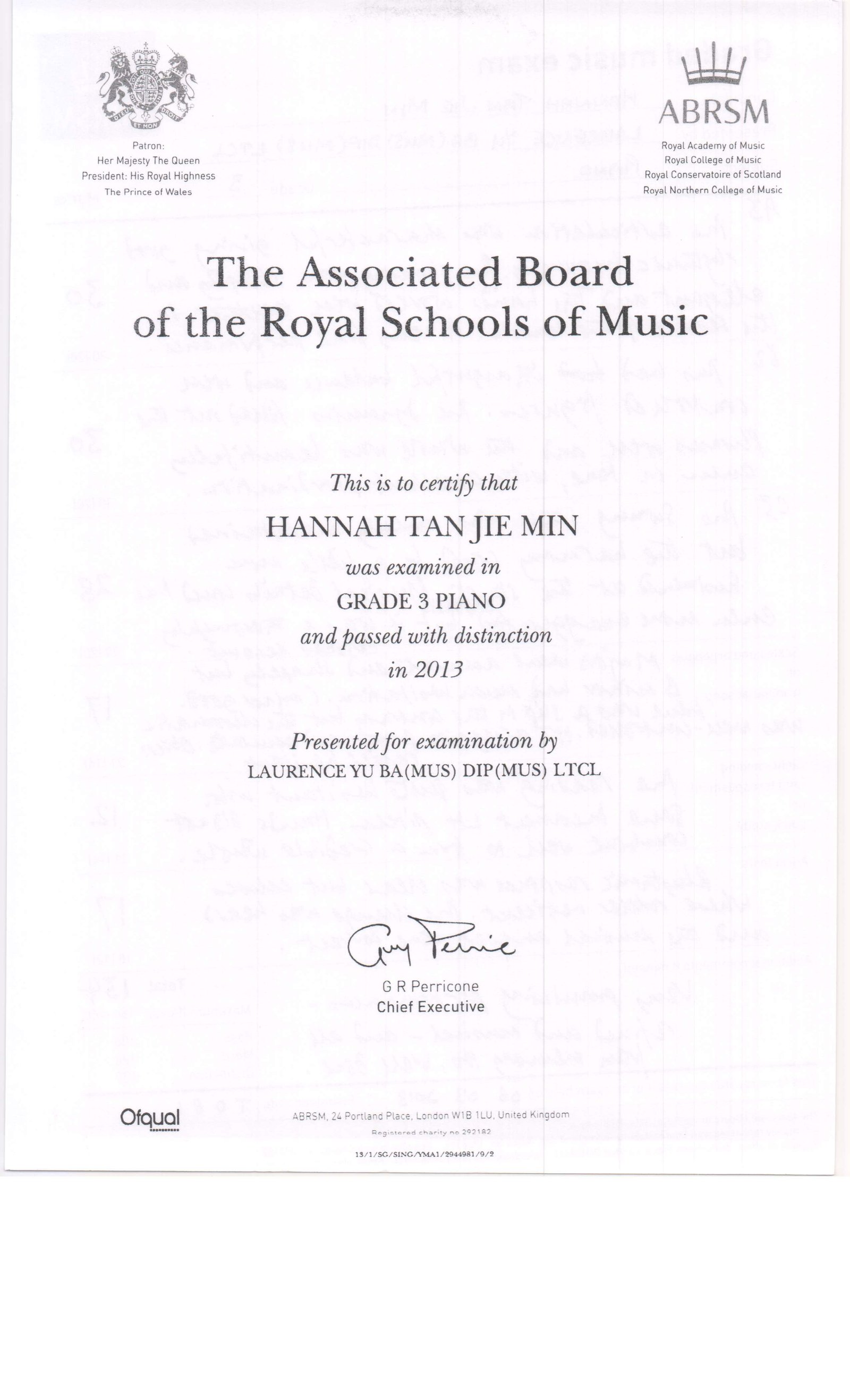 Distinction Certs 15