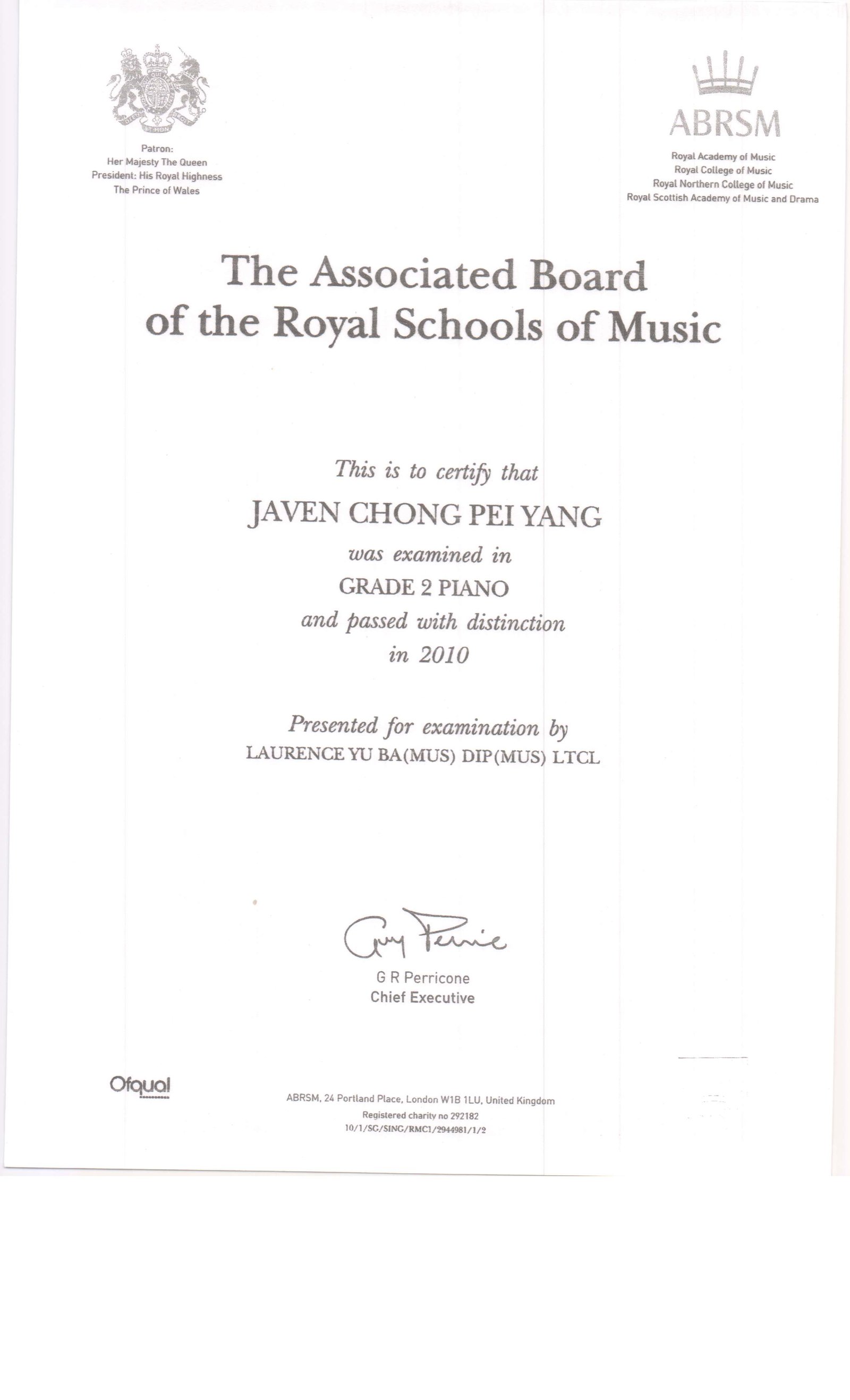 Distinction Certs 20